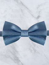 Baby Blue Deluxe Silk Bow Tie & Pocket Square Set