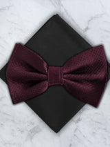 Burgundy Deluxe Silk Twill Bow Tie & Pocket Square Set