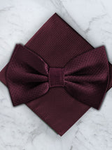 Burgundy Deluxe Silk Twill Bow Tie & Pocket Square Set