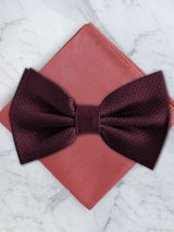 Burgundy Deluxe Silk Twill Bow Tie & Pocket Square Set
