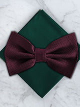 Burgundy Deluxe Silk Twill Bow Tie & Pocket Square Set
