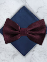 Burgundy Deluxe Silk Twill Bow Tie & Pocket Square Set