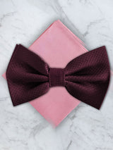 Burgundy Deluxe Silk Twill Bow Tie & Pocket Square Set