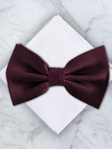Burgundy Deluxe Silk Twill Bow Tie & Pocket Square Set
