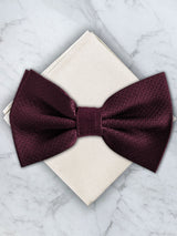 Burgundy Deluxe Silk Twill Bow Tie & Pocket Square Set