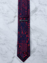 Crimson Bloom Silk Tie