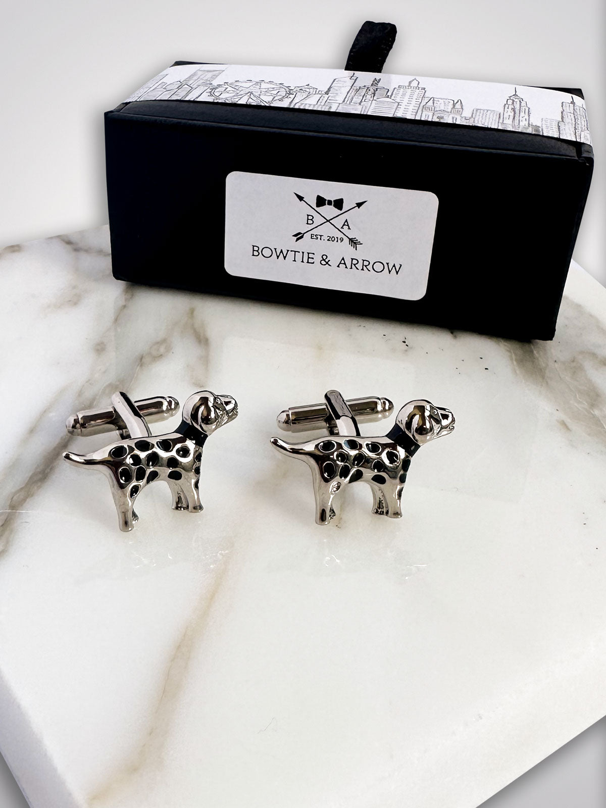 Silver Dalmatian Dog Cufflinks