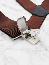 Dark Brown Heavy Duty Extra Wide X-Back Work Suspenders