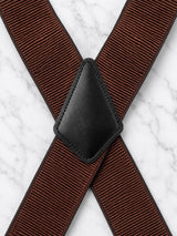Dark Brown Heavy Duty Extra Wide X-Back Work Suspenders
