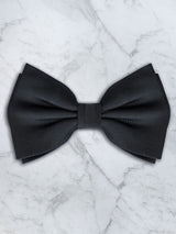 Black Deluxe Silk Twill Bow Tie & Pocket Square Set