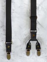 Full Leather Black Suspenders