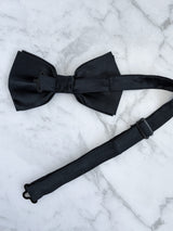 Black Deluxe Silk Twill Bow Tie & Pocket Square Set