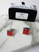 Red Floral Cufflinks In Gift Box | Cufflinks Australia