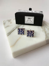 Navy Paisley Cufflinks