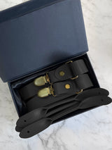 Full Leather Black Suspenders