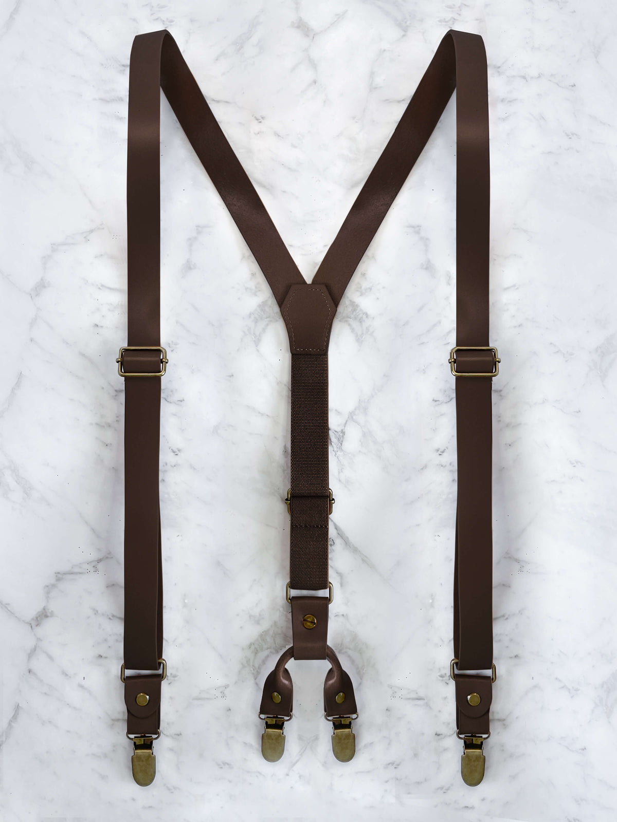 Full Leather Black Suspenders