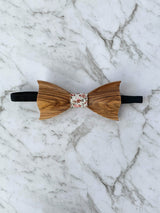 Mens Wood Bowtie Flatlay Medium Oak Wood | Bowtie & Arrow Australia