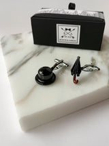 Dapper Gentleman Black Hat and Umbrella Unique Mens Cufflinks | Bowtie & Arrow Australia