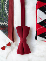 King Of Hearts Wool Bow Tie Set