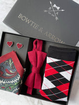 King Of Hearts Wool Bow Tie Set