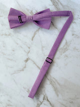 Lavender Peacocks Cotton Bow Tie Set