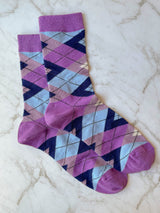 Lavender Peacocks Cotton Bow Tie Set