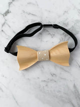 Kids Oatmeal Wooden Bow Tie, Suspenders & Brooch Set