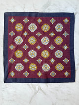 Paisley Circles Burgundy Wool Bow Tie Set