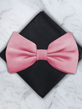 Pink Deluxe Silk Twill Bow Tie & Pocket Square Set