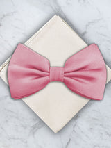 Pink Deluxe Silk Twill Bow Tie & Pocket Square Set