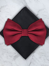 Red Deluxe Silk Twill Bow Tie & Pocket Square Set