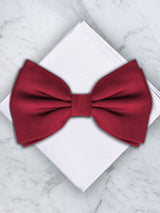 Red Deluxe Silk Twill Bow Tie & Pocket Square Set