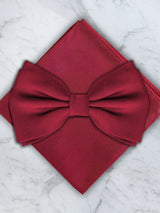 Red Deluxe Silk Twill Bow Tie & Pocket Square Set