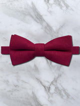 Ruby Red Wool Bow Tie