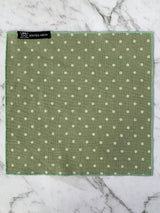 Green Polka Dot Linen Mens Pocket Square | Bowtie & Arrow Australia