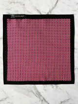 Mens Patterned Geometric Red, Purple Black Silk Pocket Square | Bowtie & Arrow Australia