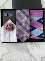 Lavender Martini Silk Tie Set