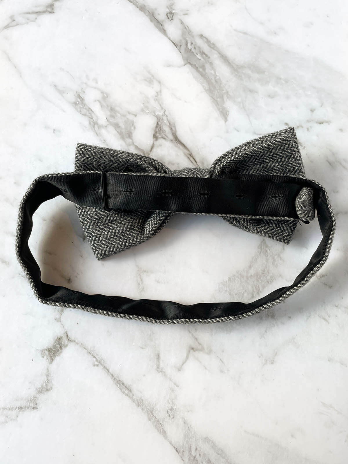 Smoky London Skies Wool Bow Tie Set