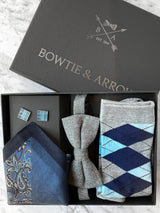 Smoky London Skies Wool Bow Tie Set