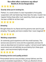 Chocolate Brown Leather Trim Suspenders & Woollen Bow Tie Set