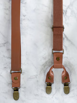 Full Leather Tan Brown Suspenders