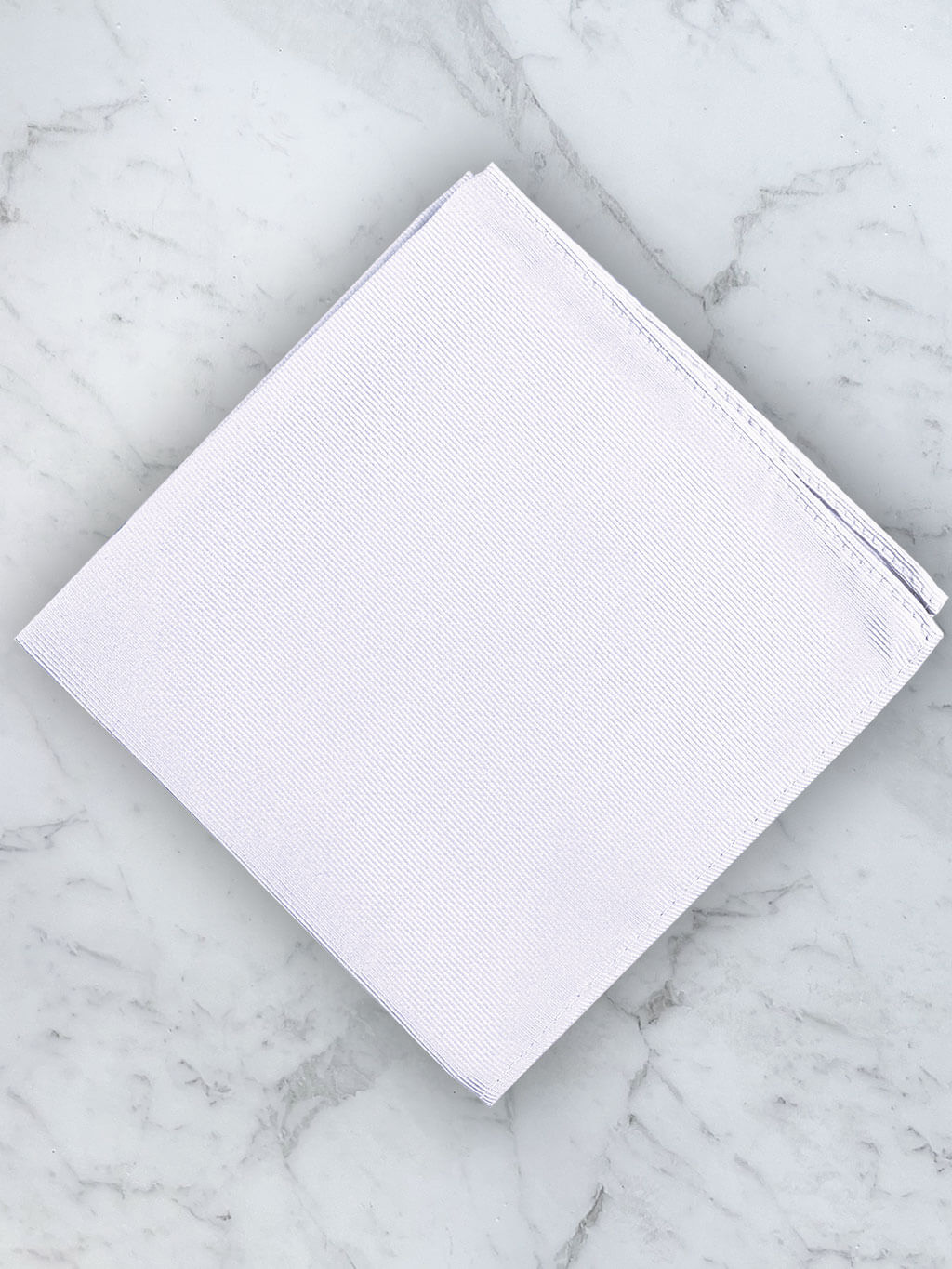 White Deluxe Silk Twill Pocket Square