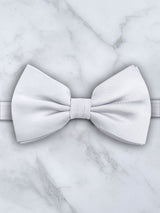 White Deluxe Silk Twill Bow Tie