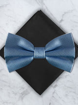 Baby Blue Deluxe Silk Bow Tie & Pocket Square Set