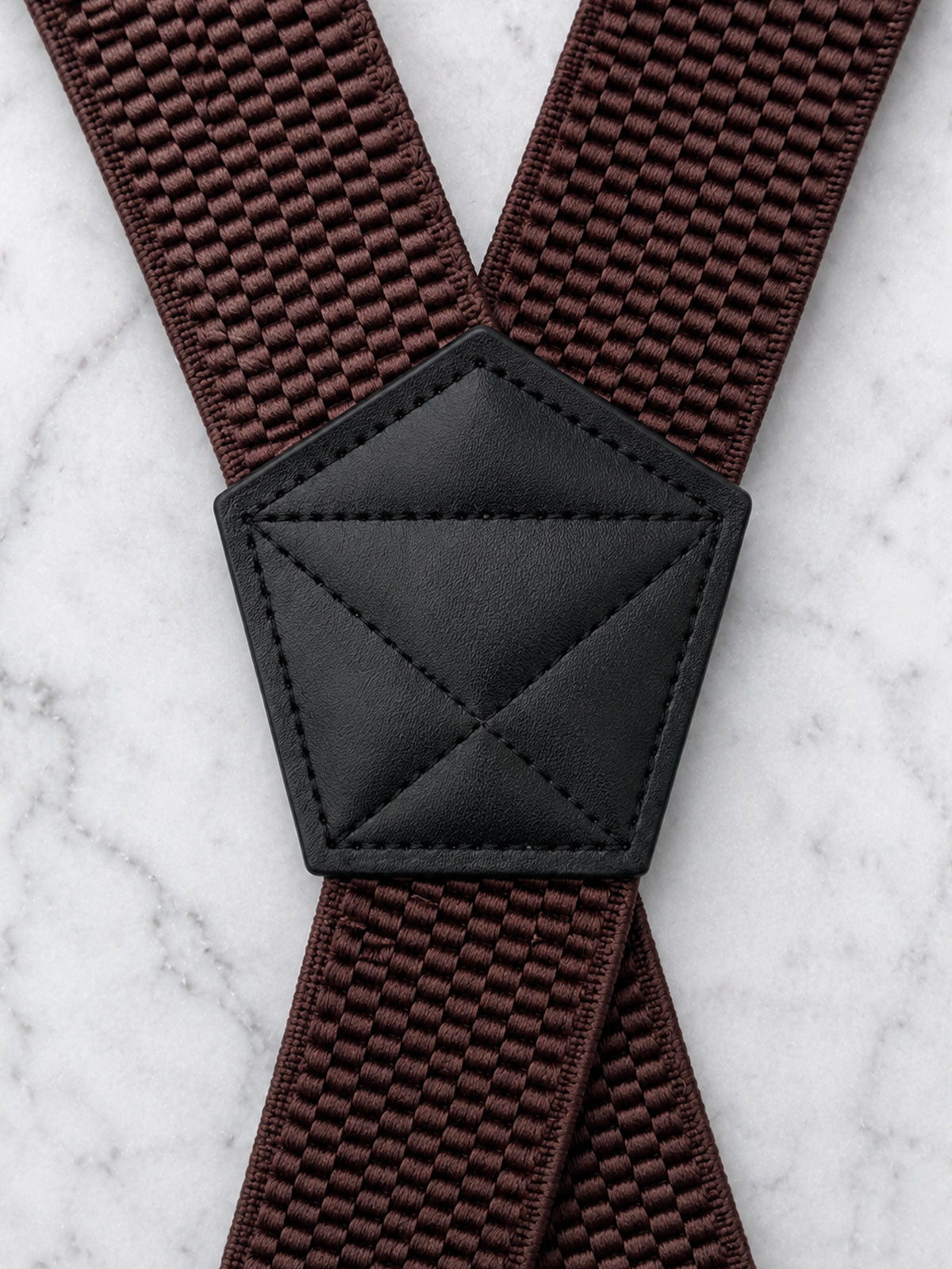 Dark brown Airport Friendly Suspenders | No Buzz Travel Braces