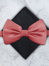 Coral Deluxe Silk Twill Bow Tie & Pocket Square Set