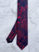 Crimson Bloom Silk Tie