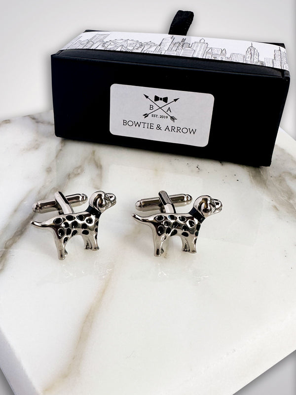 Silver Dalmatian Dog Cufflinks