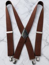 Dark Brown Heavy Duty Extra Wide X-Back Work Suspenders
