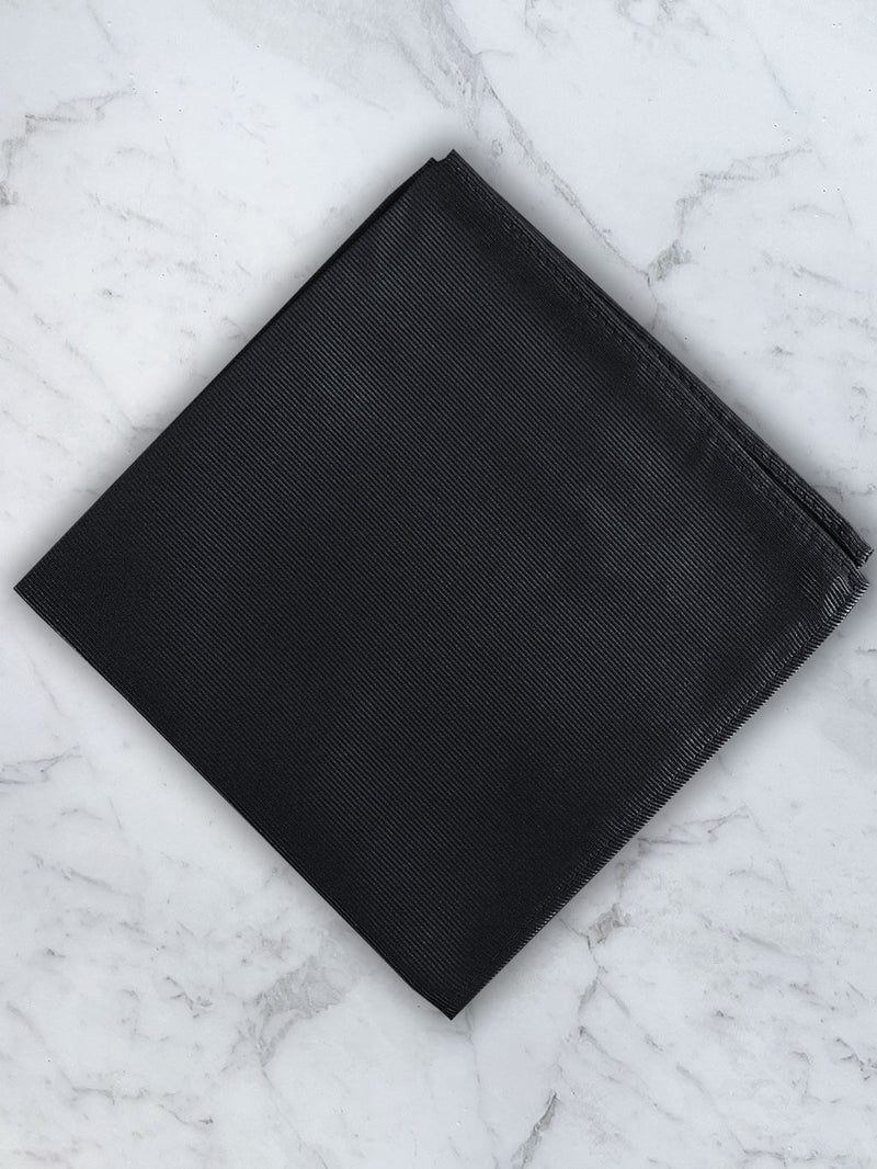 Black Deluxe Silk Twill Pocket Square